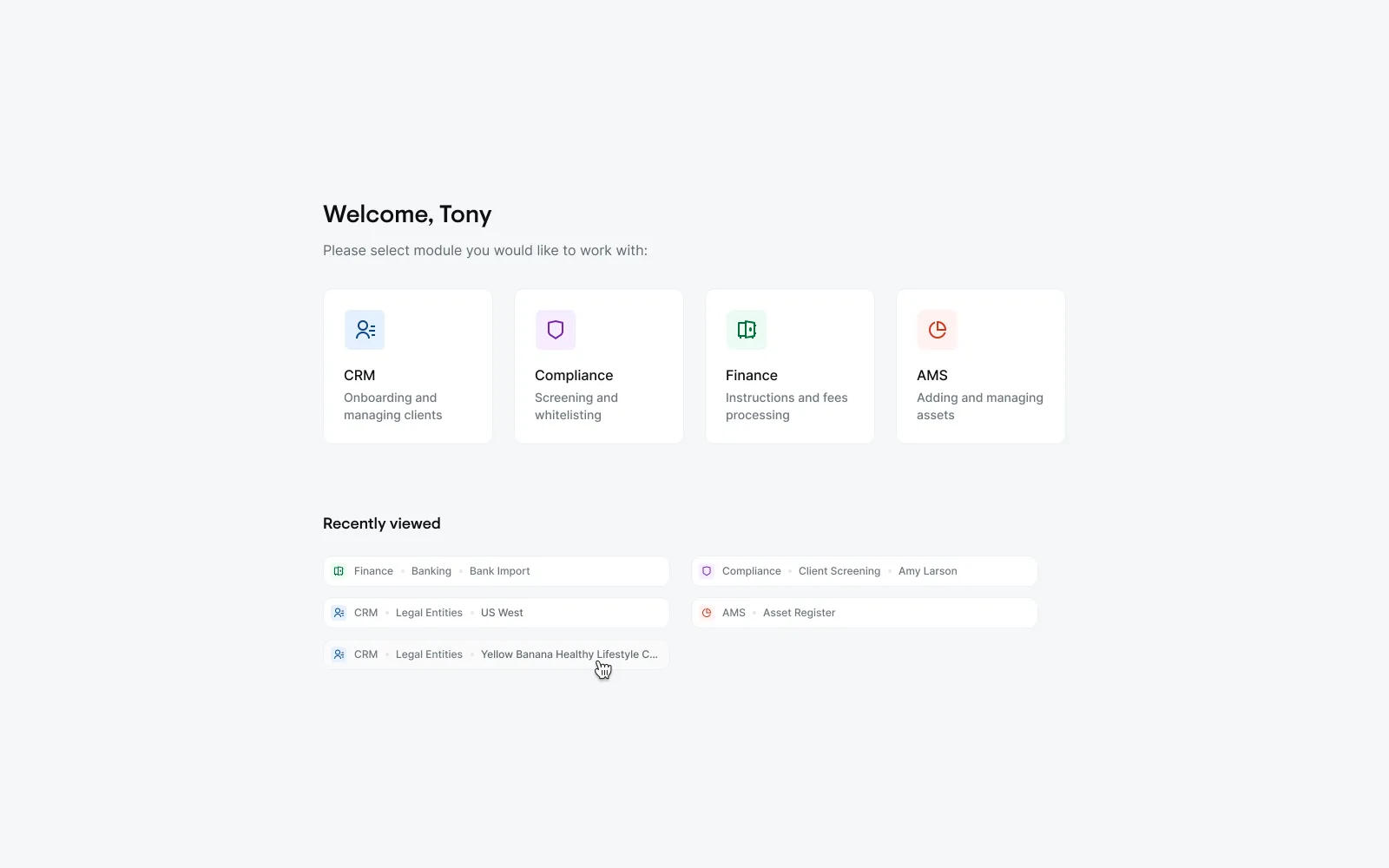 Module selector after the redesign
