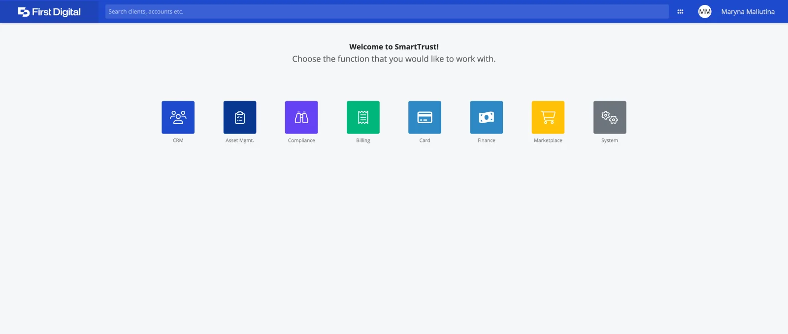 Module selector before the redesign